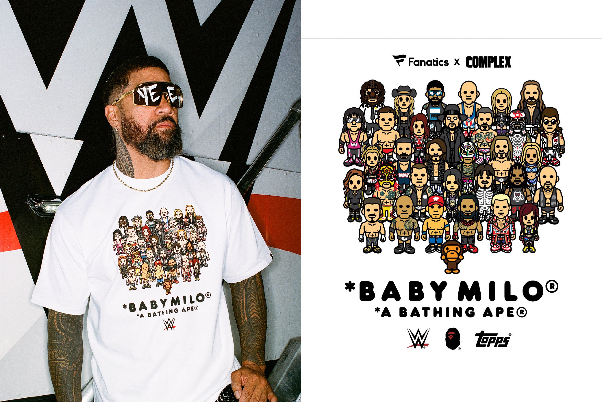 メンズ 【 BAPE X WWE 】WRESTLERS BABY MILO BAPE®︎ x WWE x Toppsコレクション | 株式会社 ノーウェアのプレス