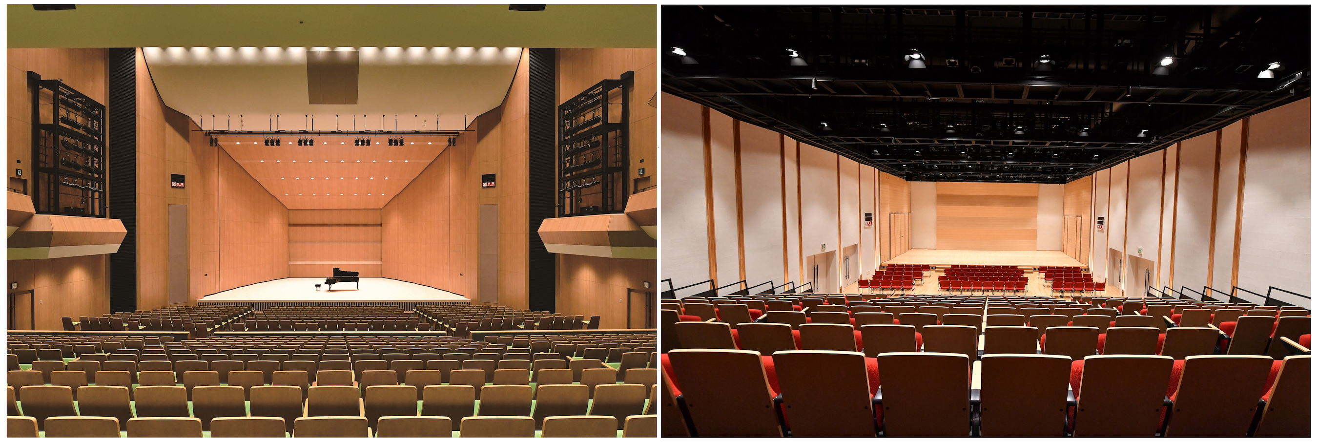 （左）大ホール （右）小ホール