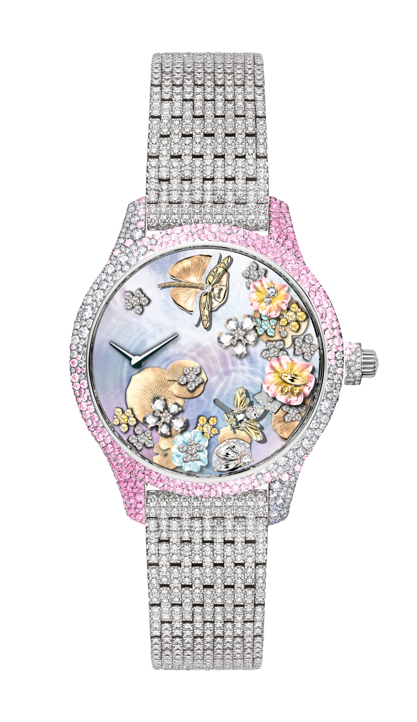 CD13316X1488 ディオール グラン ソワール&nbsp; オートマタ ミロワール ドー 径 3 8 mm ホワイトゴールド、ダイヤモンド、ピンクサファイア&nbsp; ¥49,000,000（予定価格）