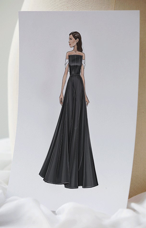 DIOR】アメリカ・フェレ―ラが纏うブラックウールとシルクのクレープ DIOR】アメリカ・フェレ―ラが纏うブラックウールとシルクのクレープ