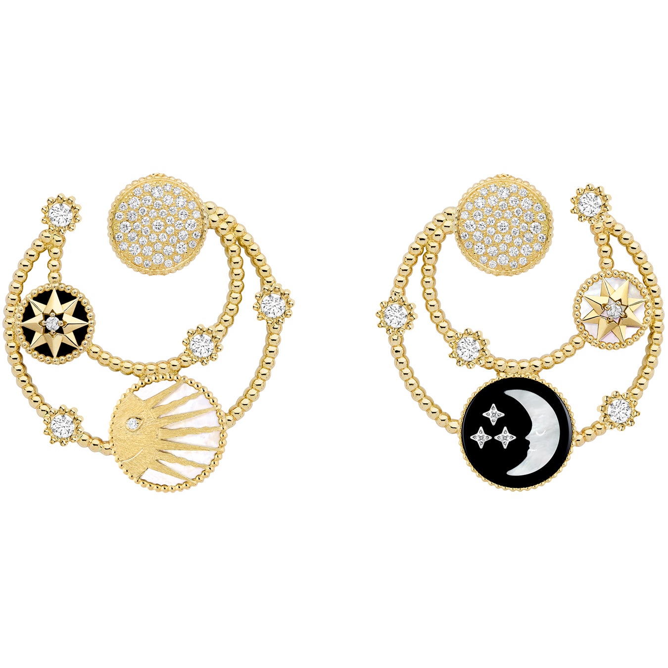 Dior 月と星 フープピアス Dior 月と星 フープピアス DIOR FINE JEWELLERY】月と太陽が