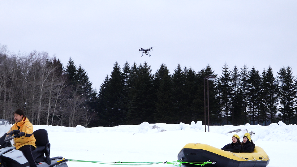 スノーラフティング追従撮影