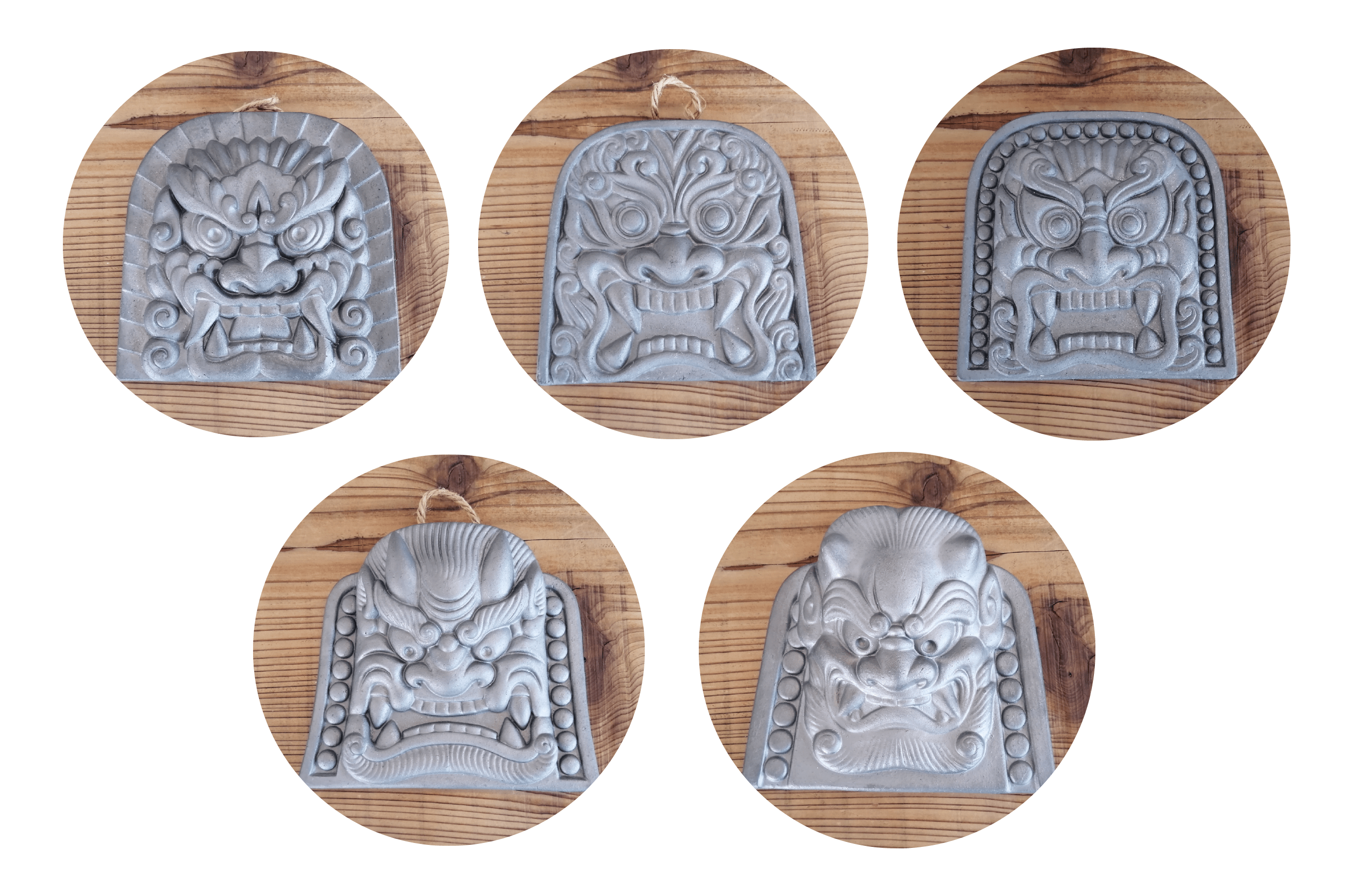 「古代鬼面」など5種のデザインから選択可。裏面に名入れも。