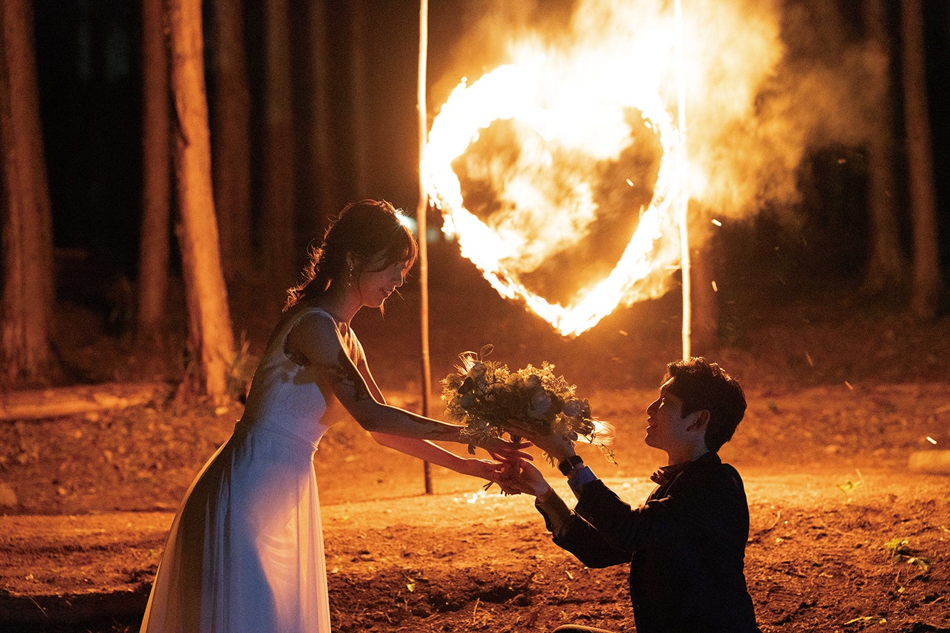 ハートの焚き火