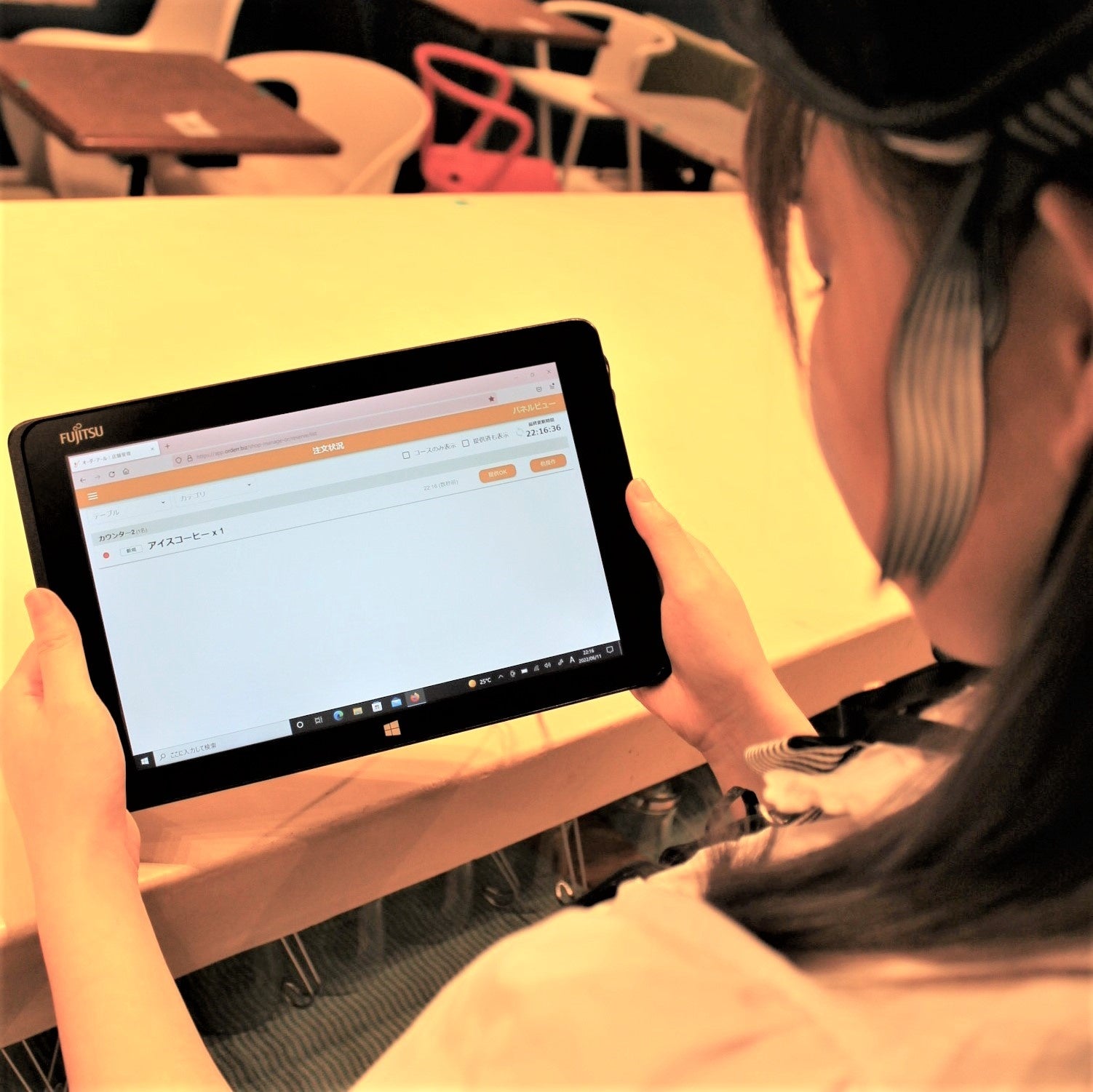 タブレットでも注文確認できるためプリンターなしでも利用可能