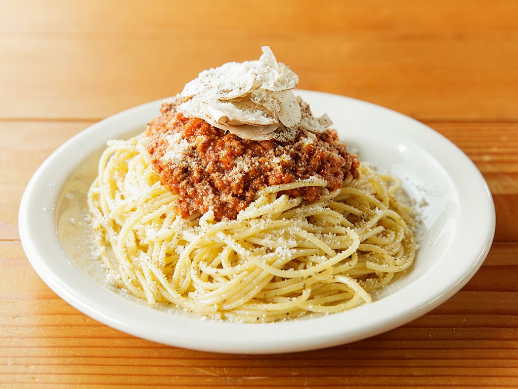 デウス浅草カフェ秋限定メニュー オリジナルミートソース スパゲティー 