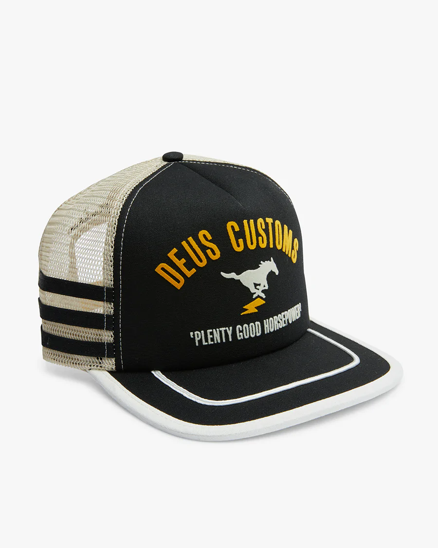 DEUS HATS NEW  COLLECTION  HORSEPOWER TRUCKER - BLACK  