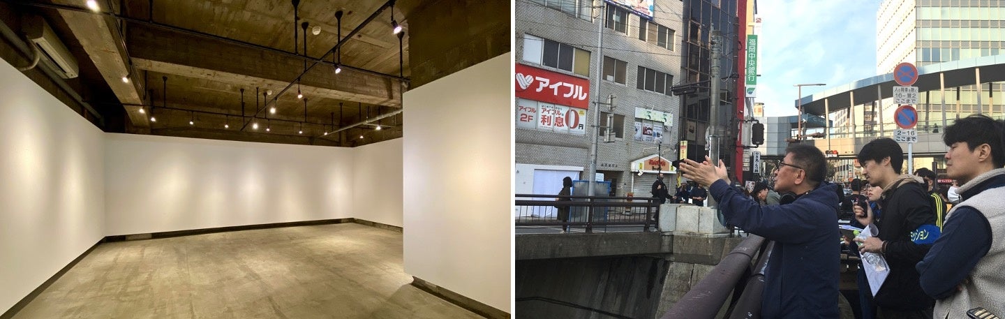 (左) SRギャラリー (右)『福岡』撮影風景より (画像提供_ 福岡フィルムコミッション)