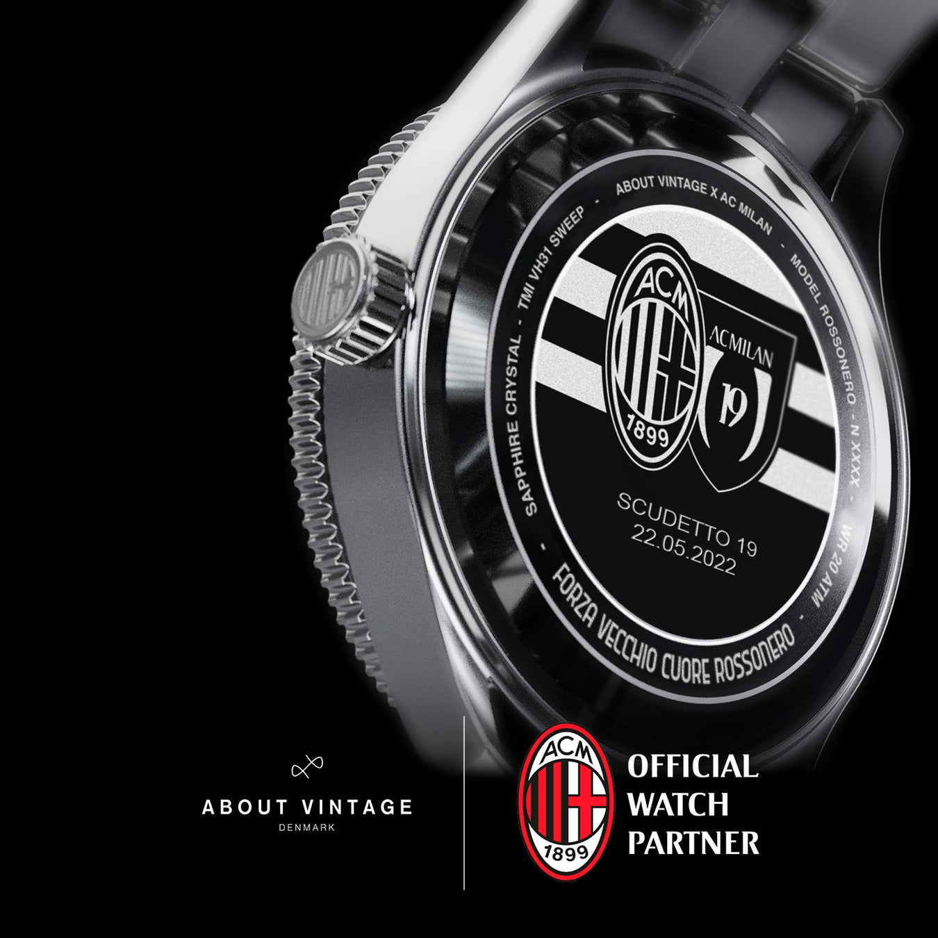 北欧腕時計ブランドのabout Vintageがacミランのオフィシャルウォッチパートナーとなり 優勝記念ウォッチ 22 Rossonero ロッソネロ の販売を発表 株式会社about Vintageのプレスリリース 北欧腕時計ブランドのabout Vintageがacミランのオフィシャルウォッチパートナーとなり 優勝記念ウォッチ 22 Rossonero ロッソネロ の販売を発表 株式会社about Vintageのプレスリリース