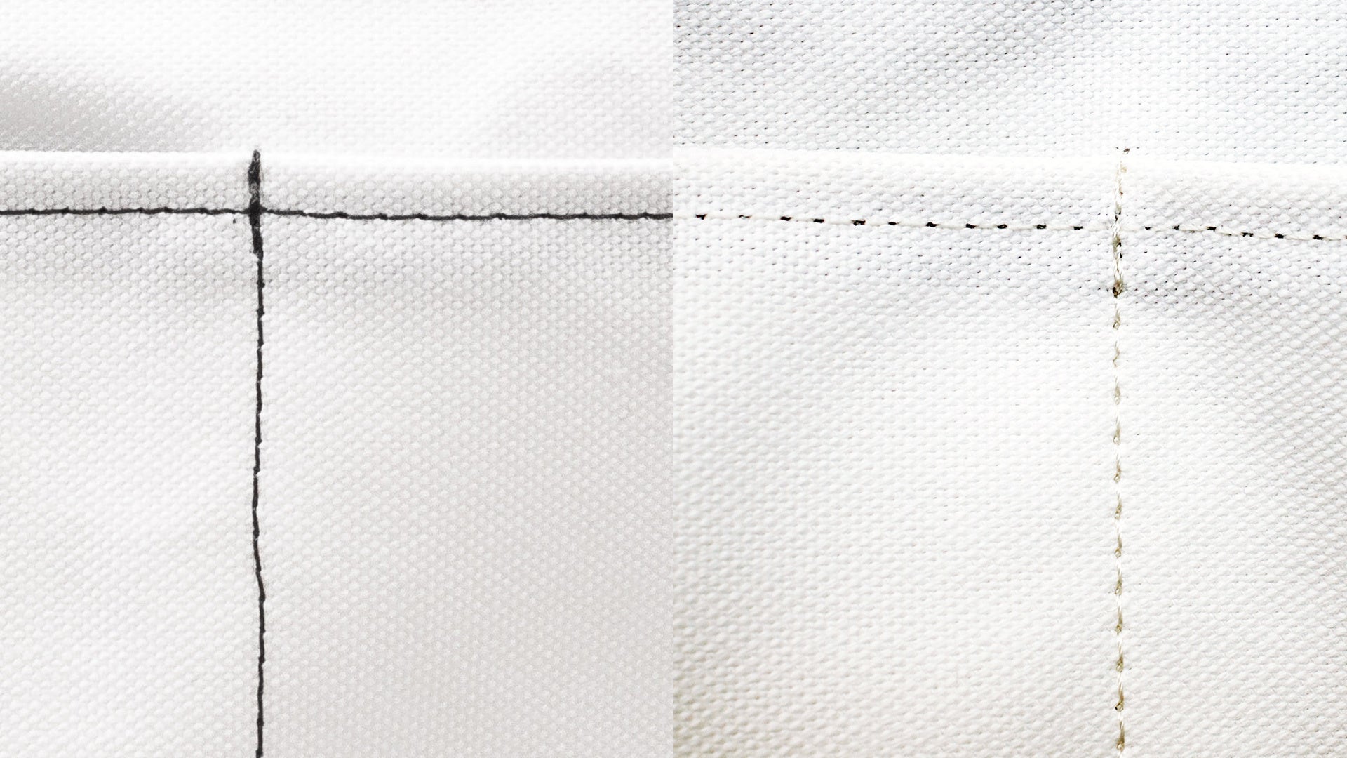 左がグレー、右が生成りのステッチ