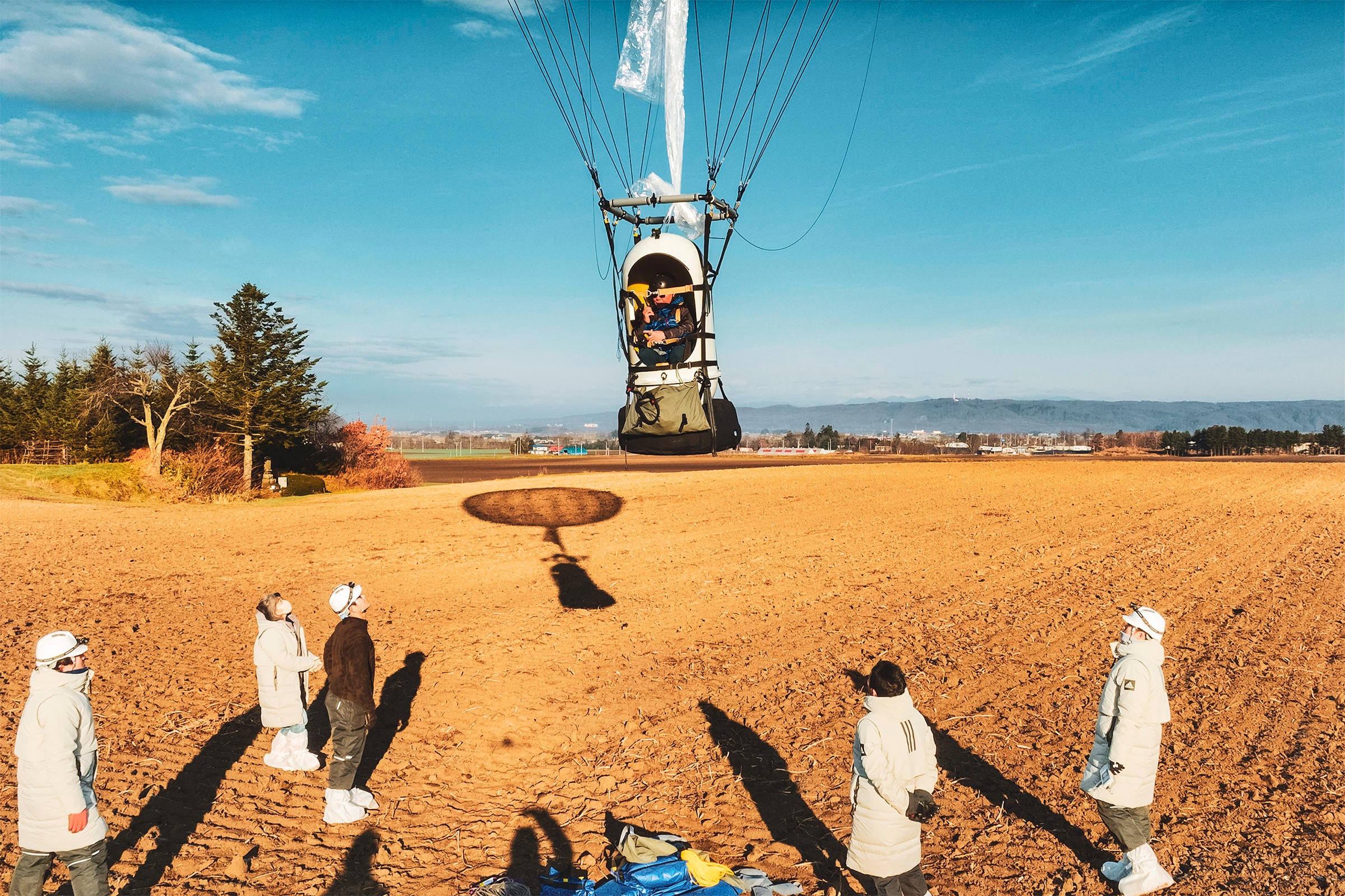 北海道幕別町での有人飛行試験風景（2022年11月18日）