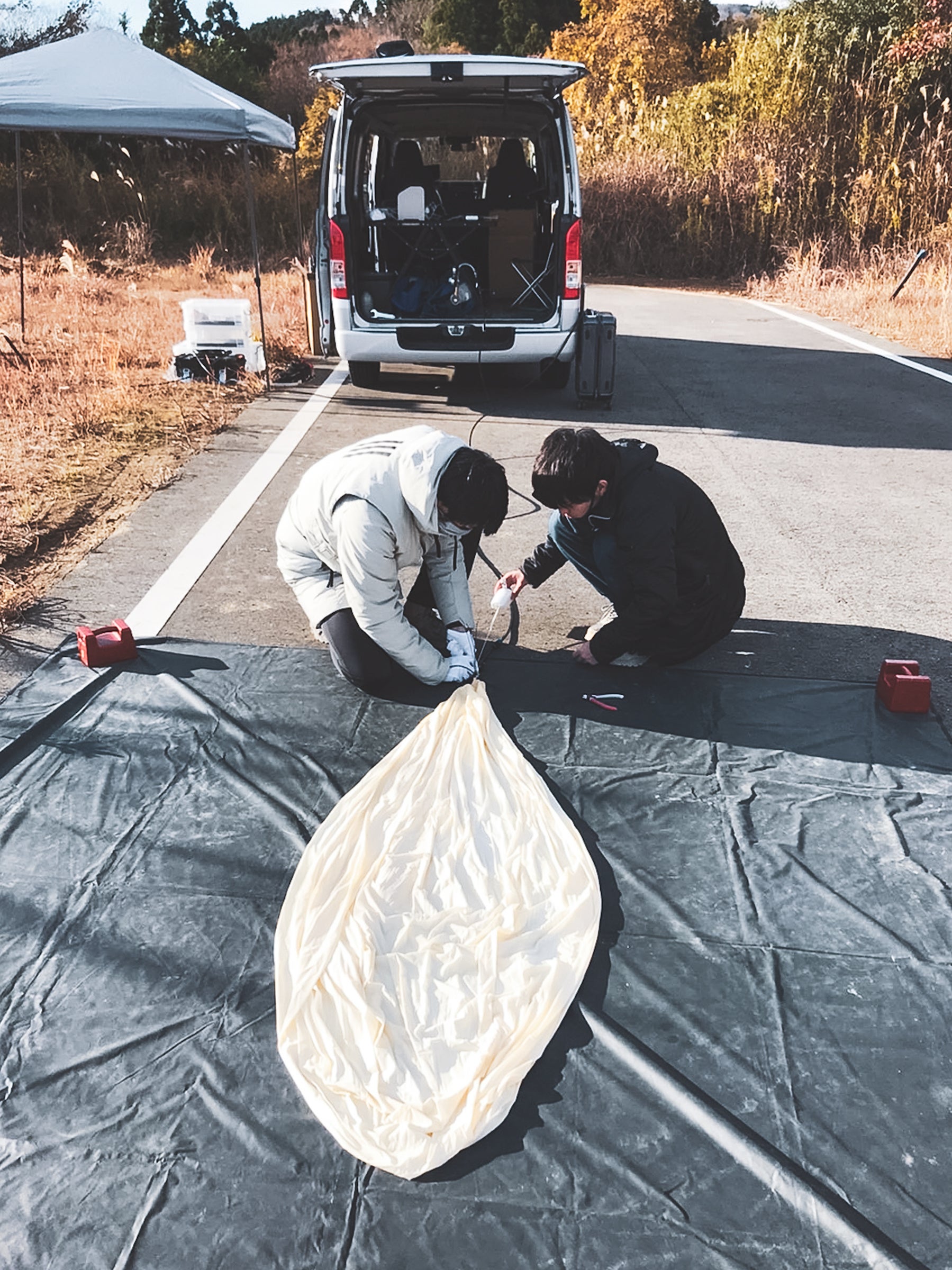 福島県での実験の様子