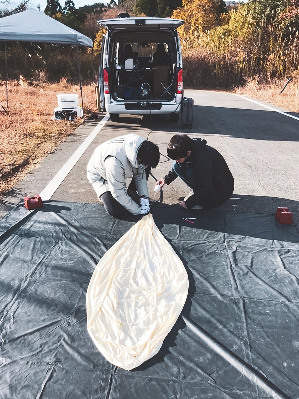 福島県での実験の様子