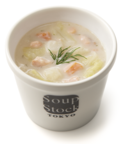 　▲「スモークサーモンのクリームスープ」