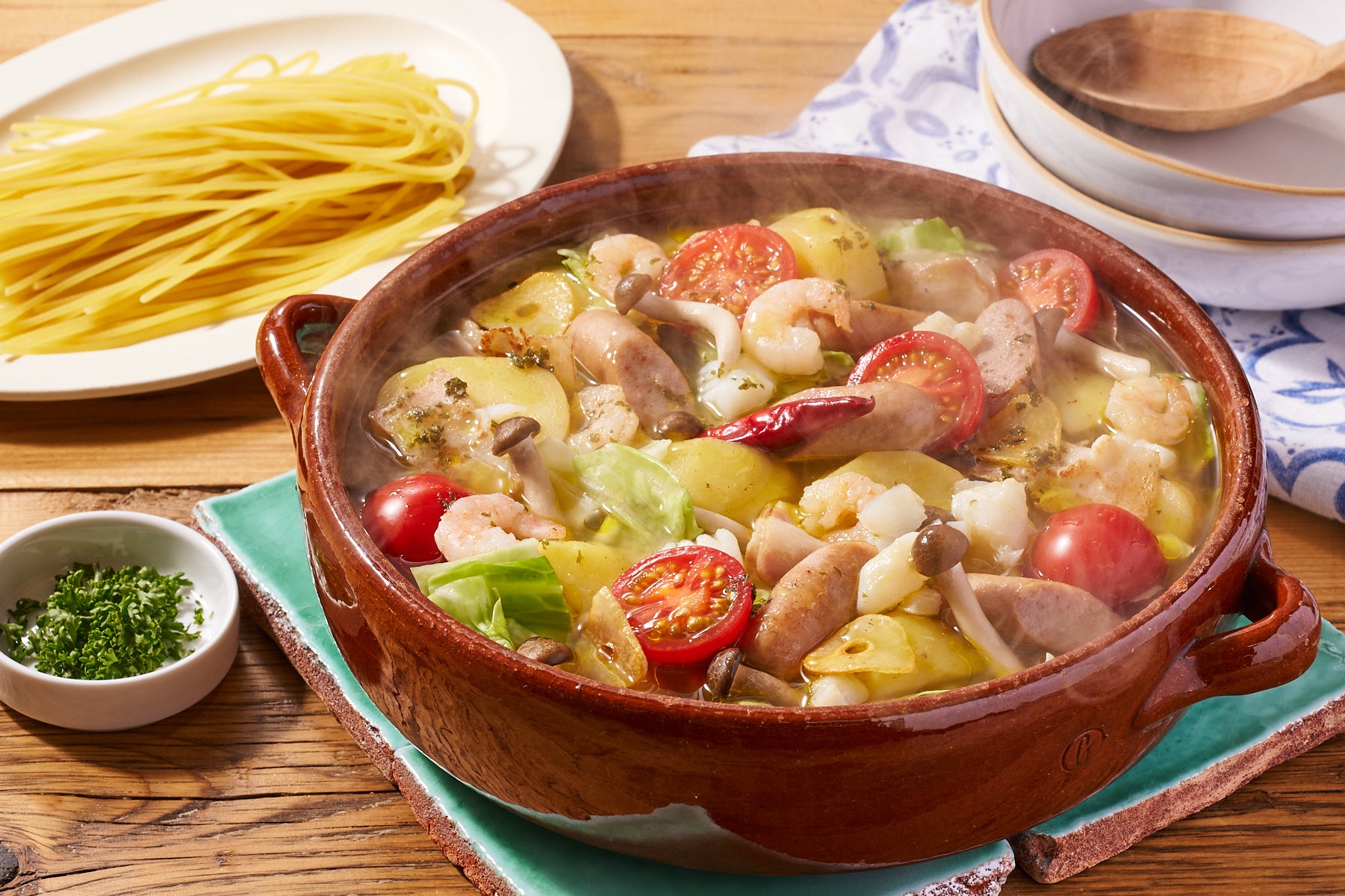 海鮮と野菜のアヒージョ風鍋
