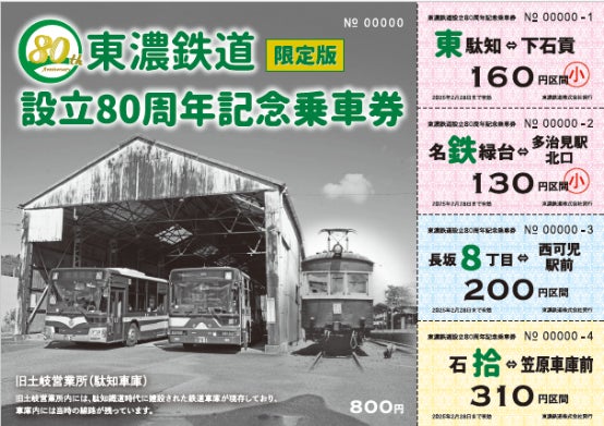 東濃鉄道設立80周年記念乗車券 第一弾を発売します! | 名古屋鉄道株式 東濃鉄道設立80周年記念乗車券 第一弾を発売します! | 名古屋鉄道株式