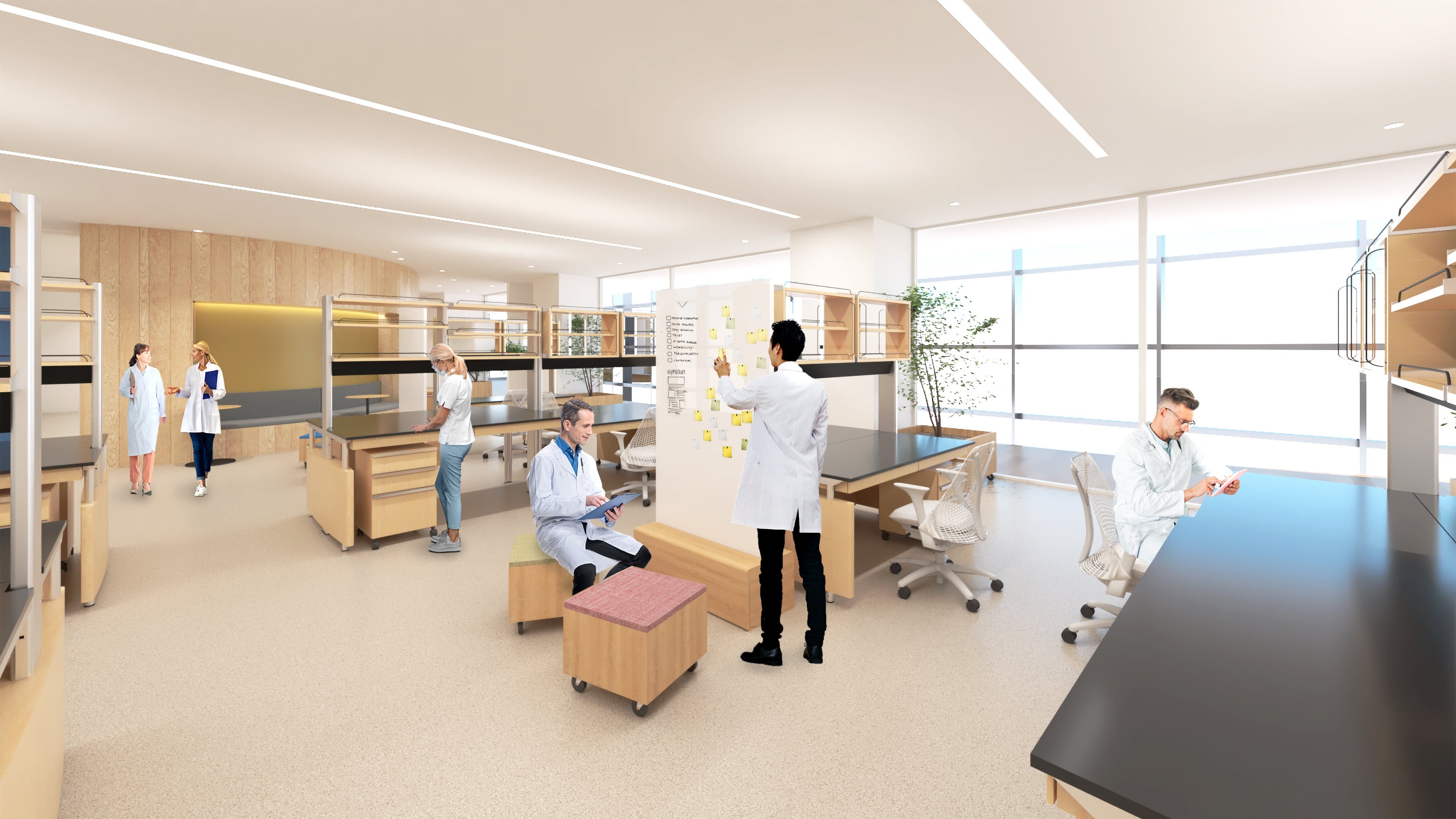 さまざまな研究テーマに対応する自由度の高いラボスペース