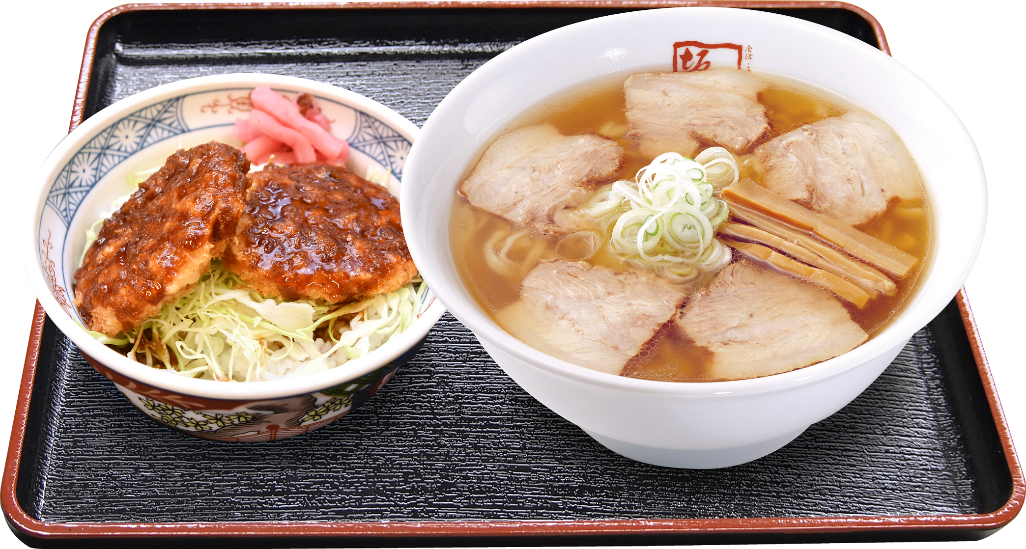 「喜多方ラーメン坂内 四谷店」でしか食べられない、 『会津のソースカツ丼と喜多方ラーメンセット』（1,200円税込）