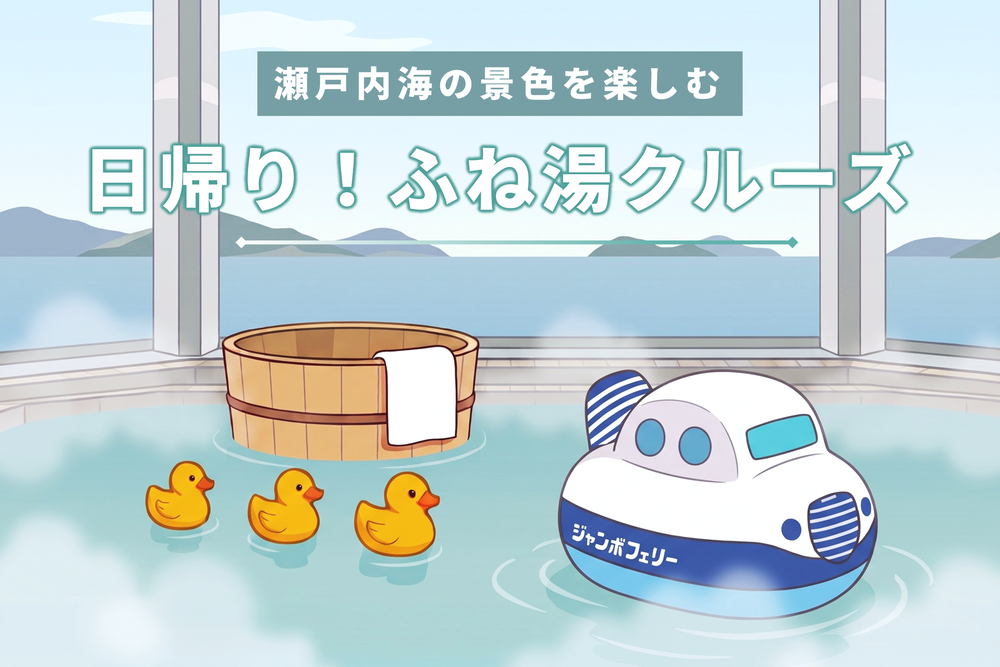 瀬戸内海を眺めながらお風呂でのんびり。ジャンボフェリーが新プラン「日帰り！ふね湯クルーズ」をスタート