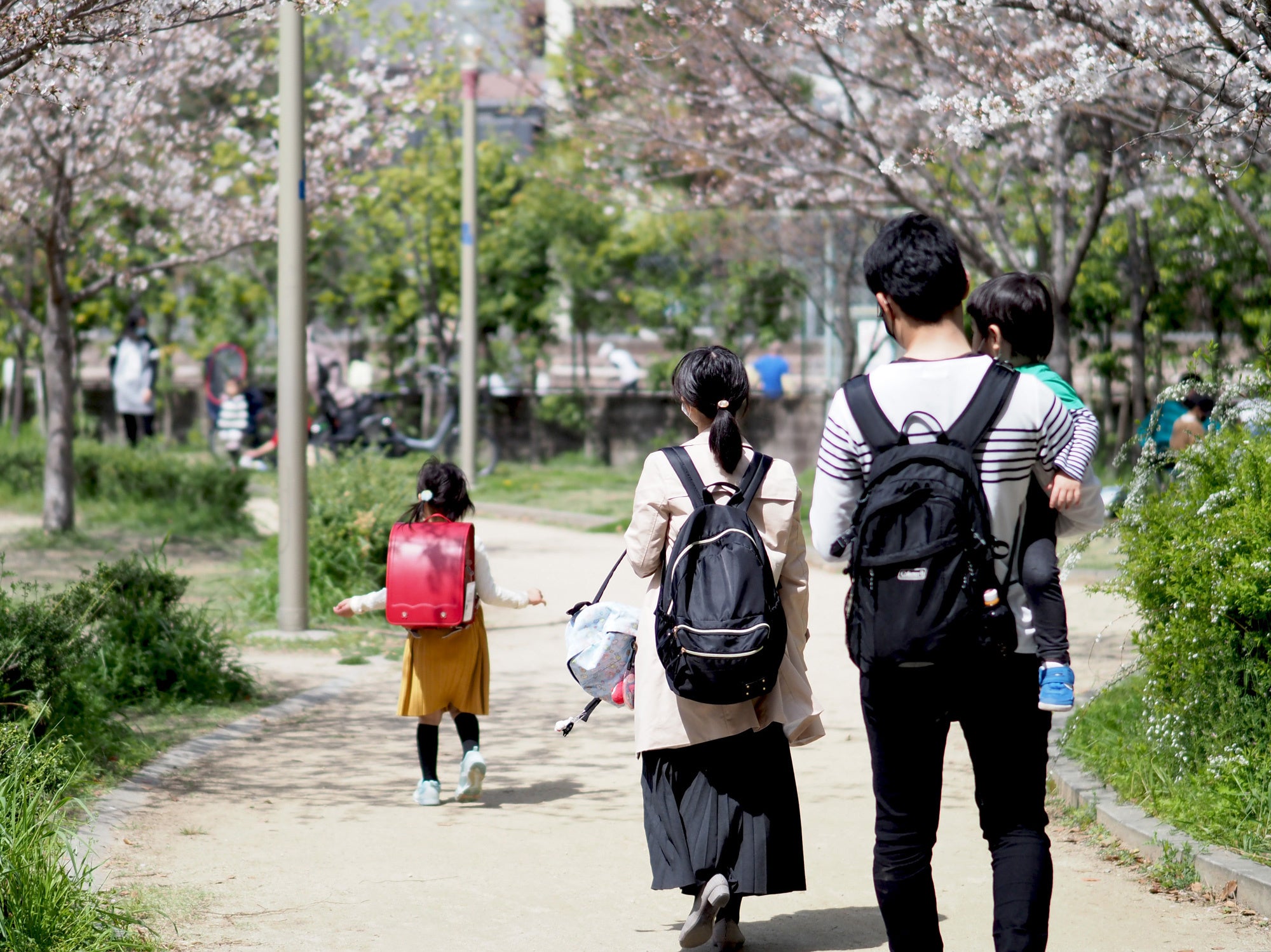 ご家族で靭公園内を散策