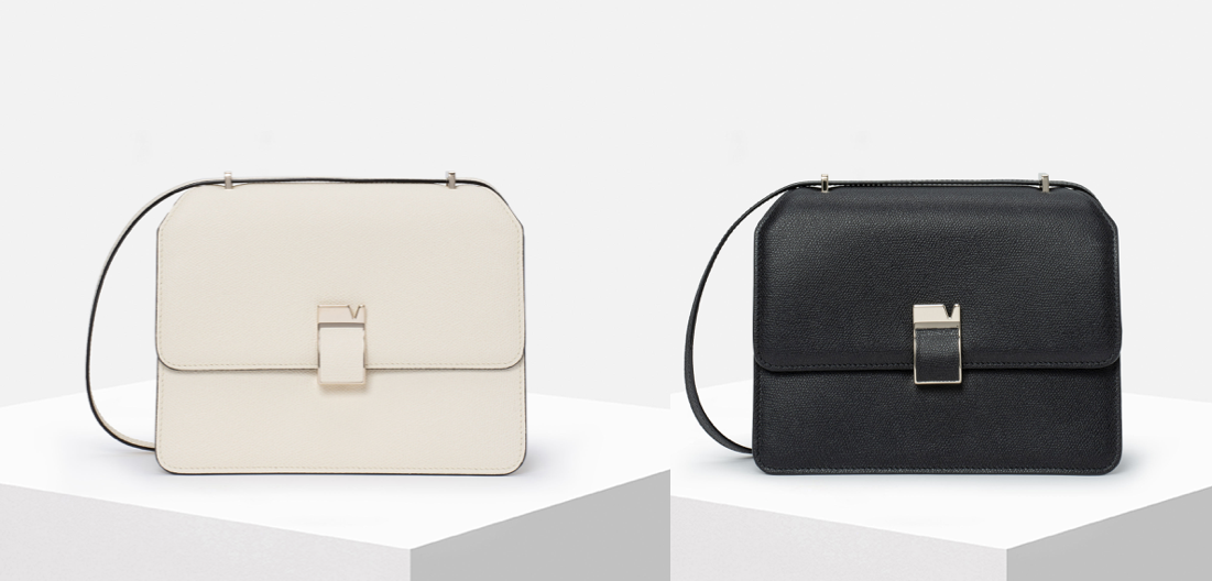 写真左バッグ「NOLO(ノーロ)」¥547,800【サイズ縦 18×横 23×マチ 10cm】ホワイト　　 写真右バッグ「NOLO(ノーロ)」¥547,800【サイズ縦 18×横 23×マチ 10cm】ブラック