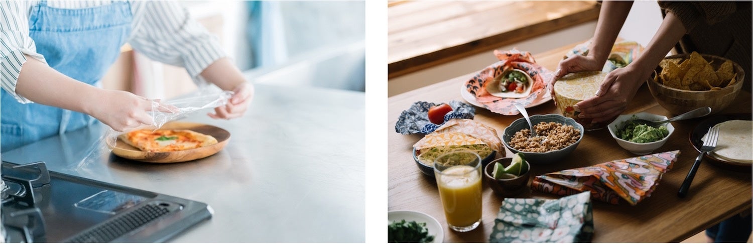 料理を保存するためのフードラップをかけるシーンをアップデートし、認識を変えていく