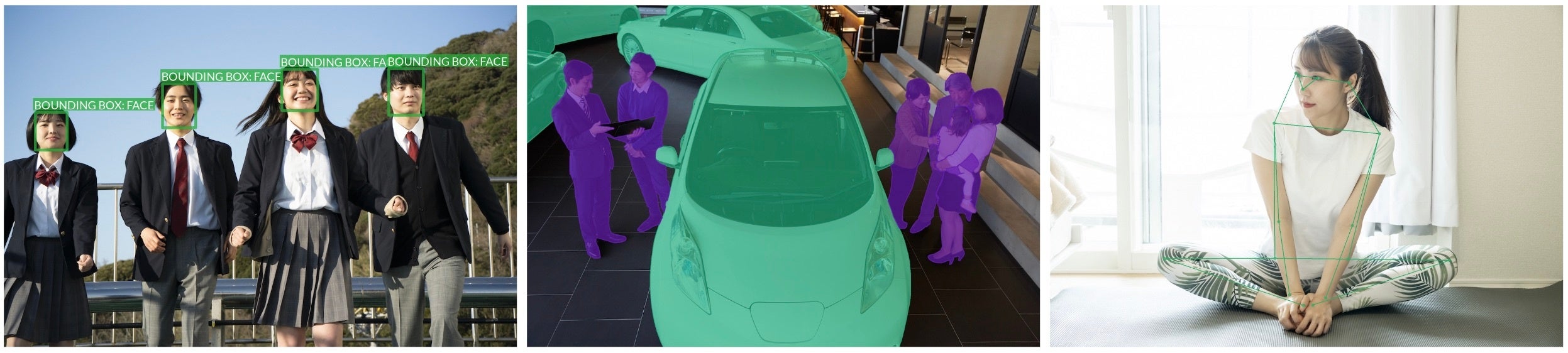 PIXTAが提供する機械学習用画像データ例。アノテーション付与も可能です。