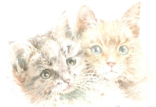 水彩で描くペットの肖像画