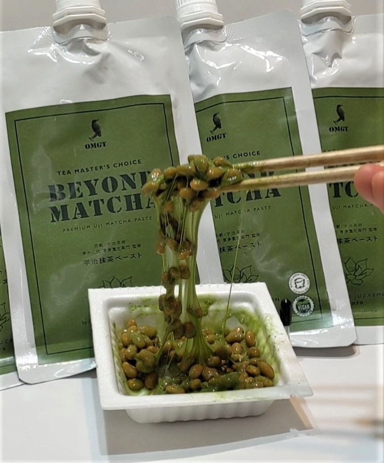 納豆のネバネバも緑色に