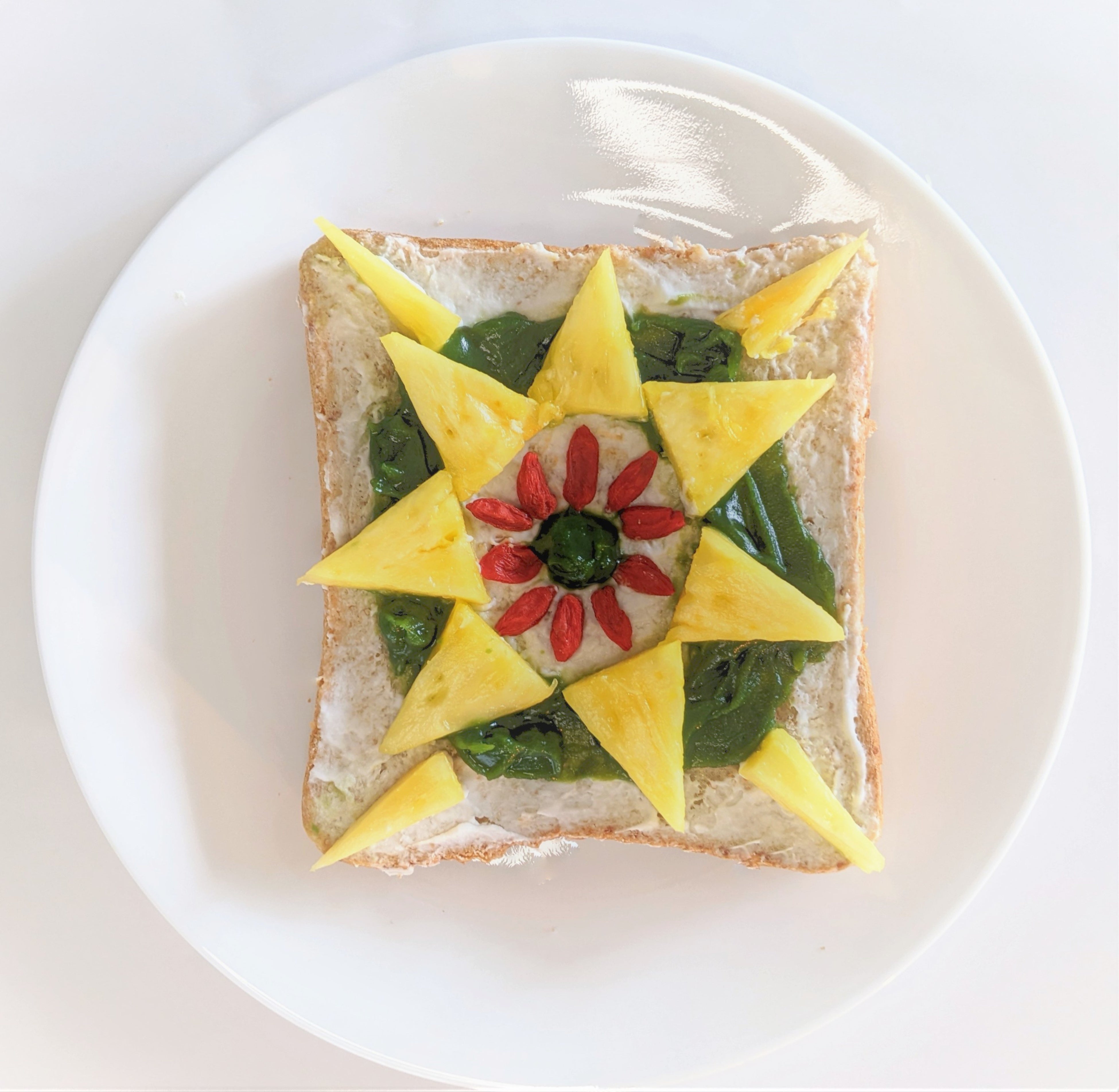 京都抹茶餡でパンアート