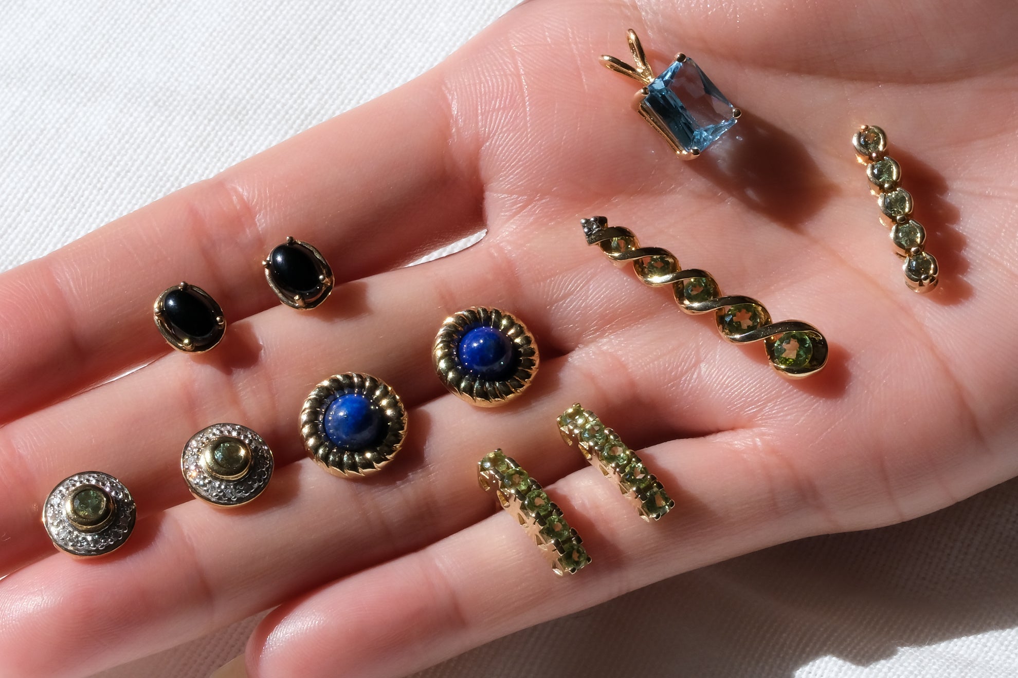 カラーストーンピアス・チャーム 9K／10K／14K Gold ¥44,000~