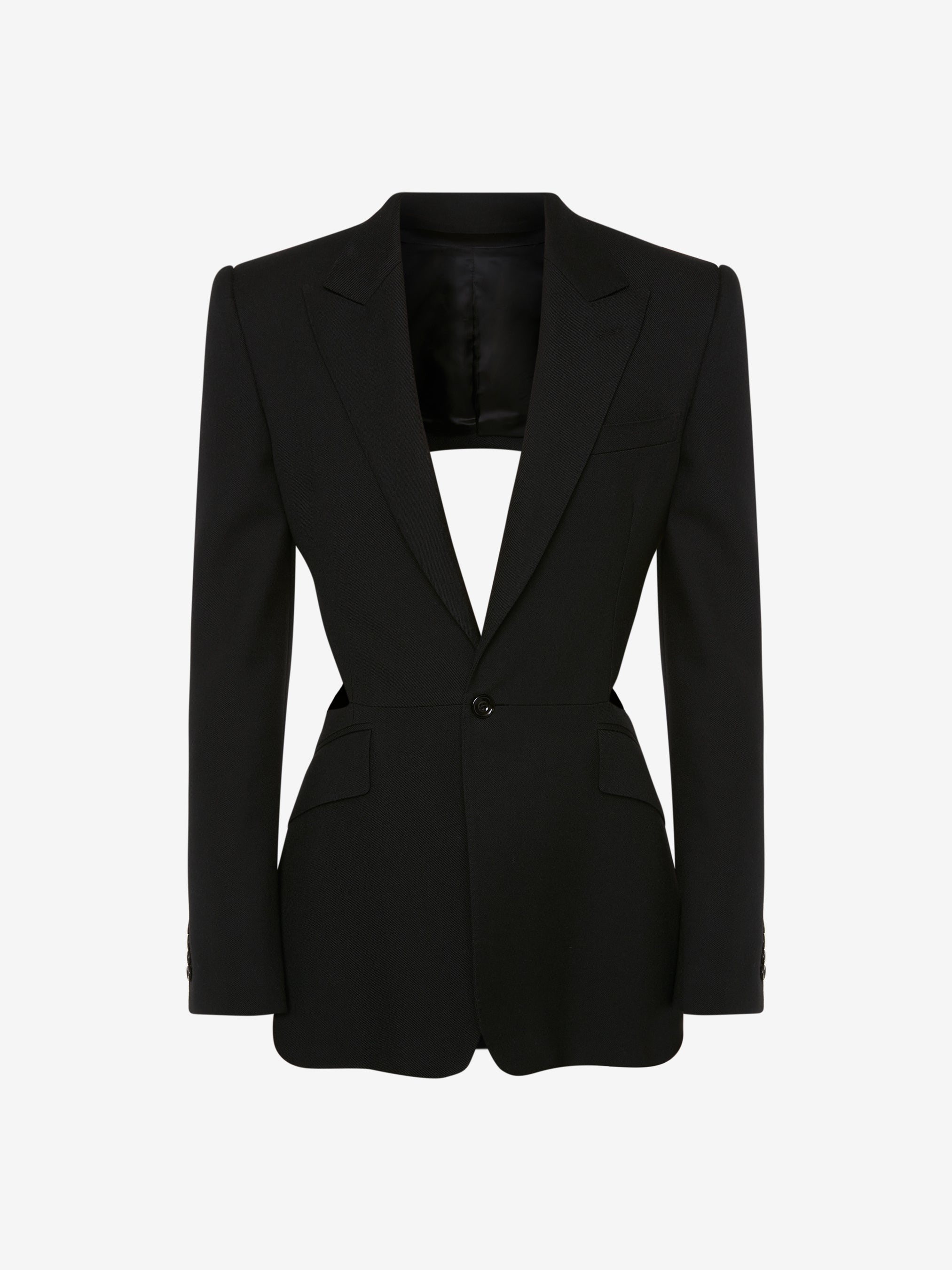 【洗練エレガント】Alexander McQueen カットアウトジャケット Alexander Mcqueen Cutout Blazer Jacket With Leather Harness