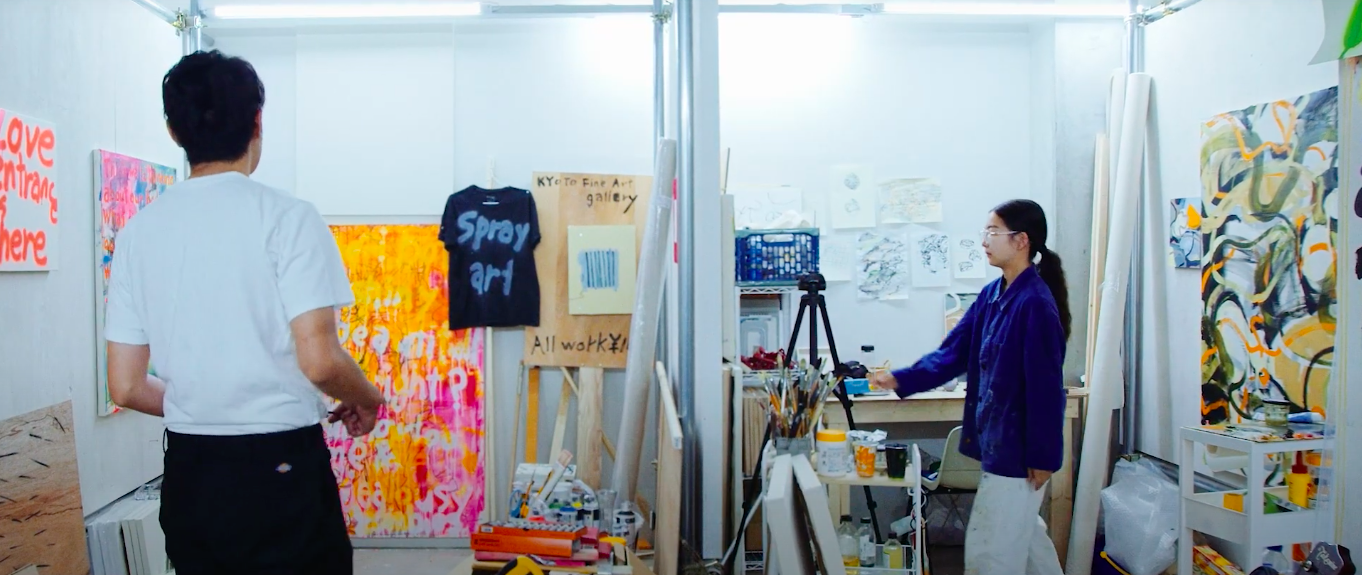 河岸ホテル内アトリエの様子