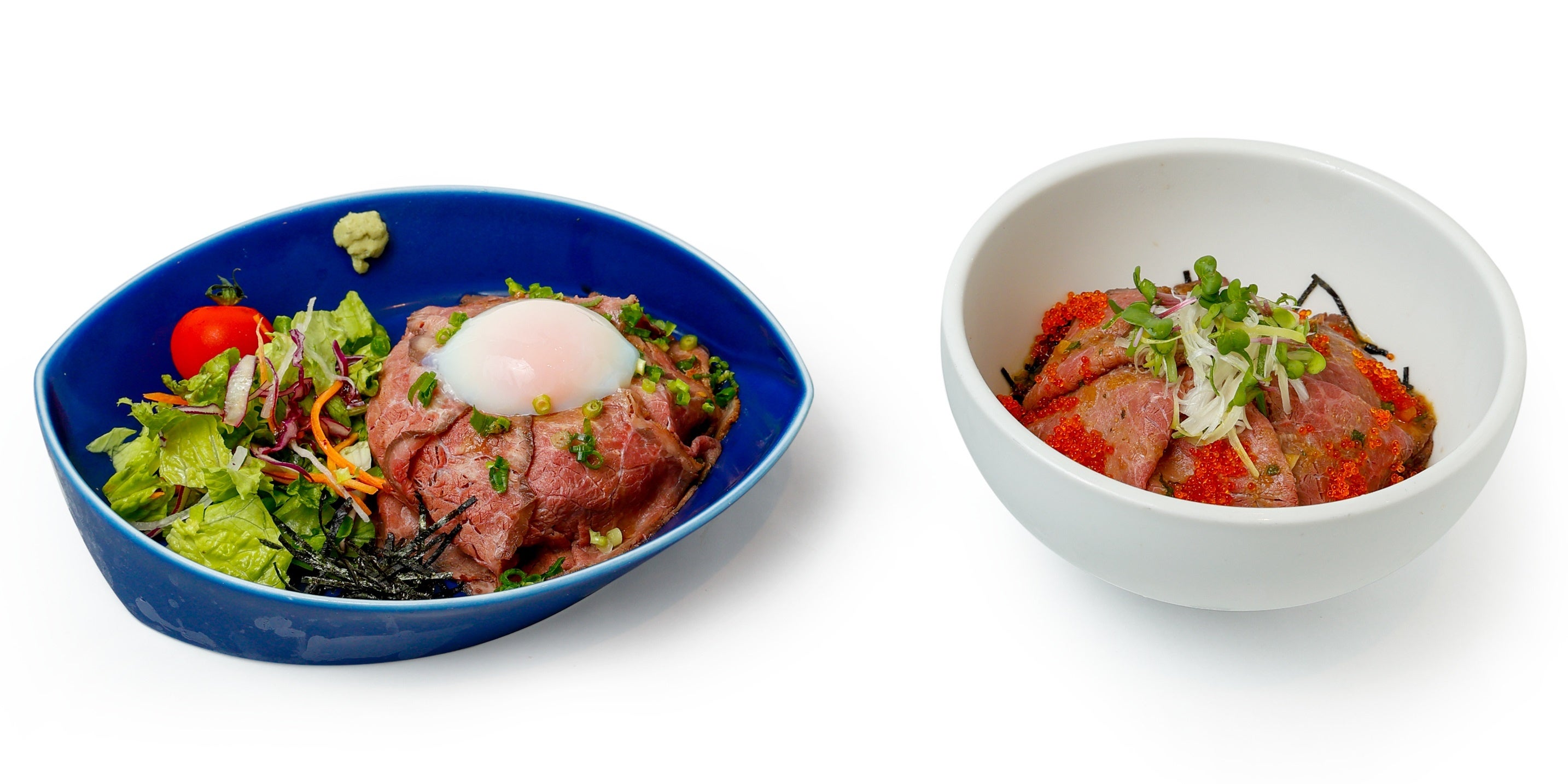 山芋とろとろ赤身肉のローストビーフごはん、赤身肉の和風ローストビーフ丼だし茶漬けstyle