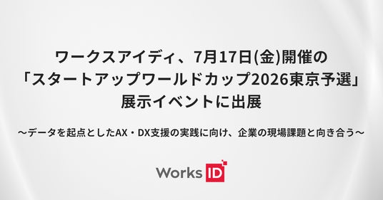 ワークスアイディ、7月17日(金)開催の「スタートアップワールドカップ2026東京予選」展示イベントに出展 ワークスアイディ、7月17日(金)開催の「スタートアップワールドカップ2026東京予選」展示イベントに出展