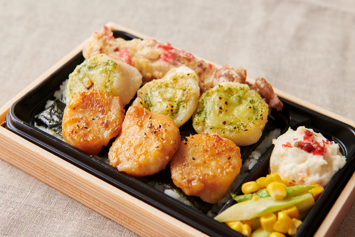 野付産帆立の2種グリル弁当②