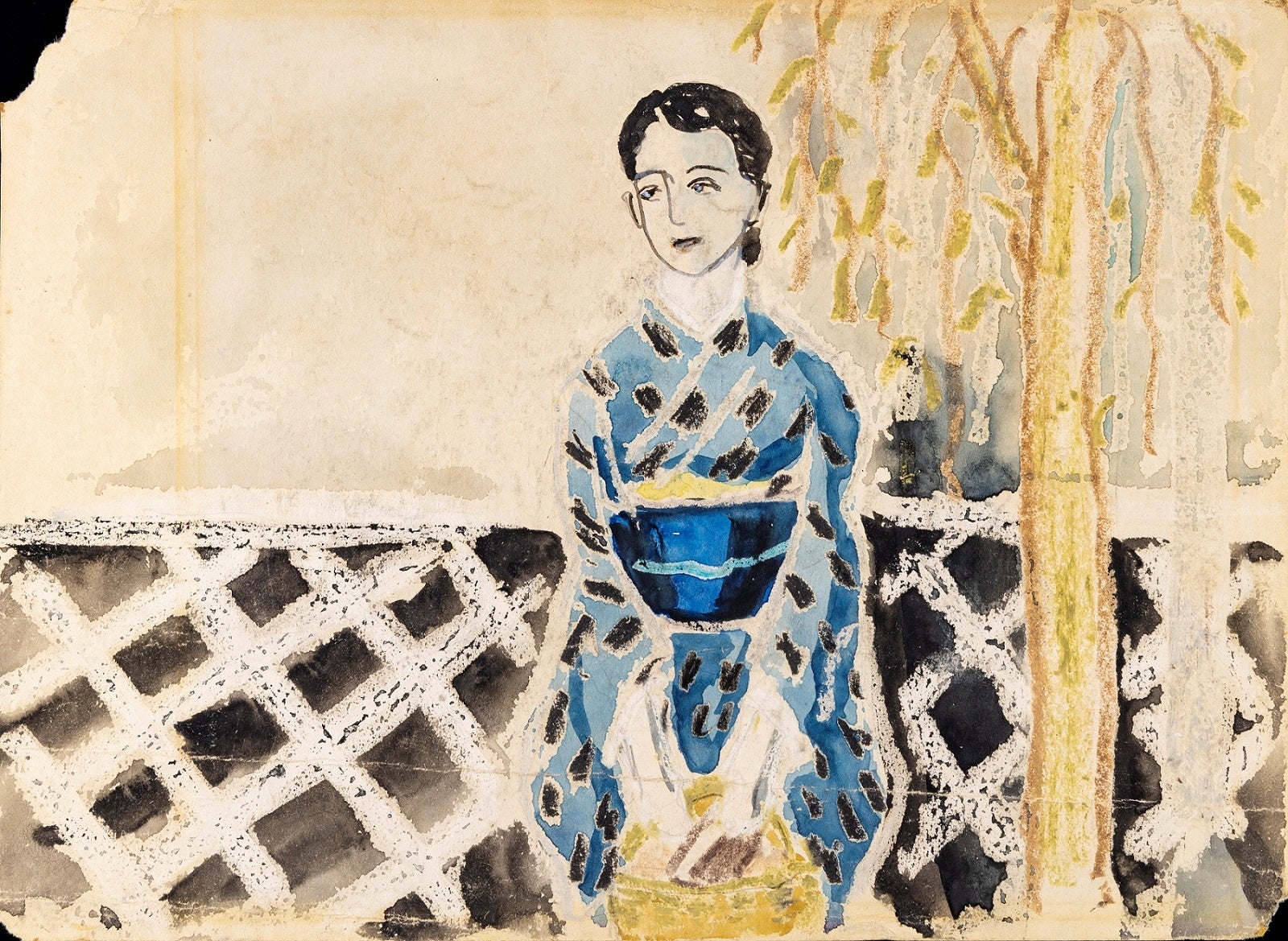 佐藤健雄氏が収容所で描いた絵画「望郷」　※佐藤健雄氏遺族 所蔵