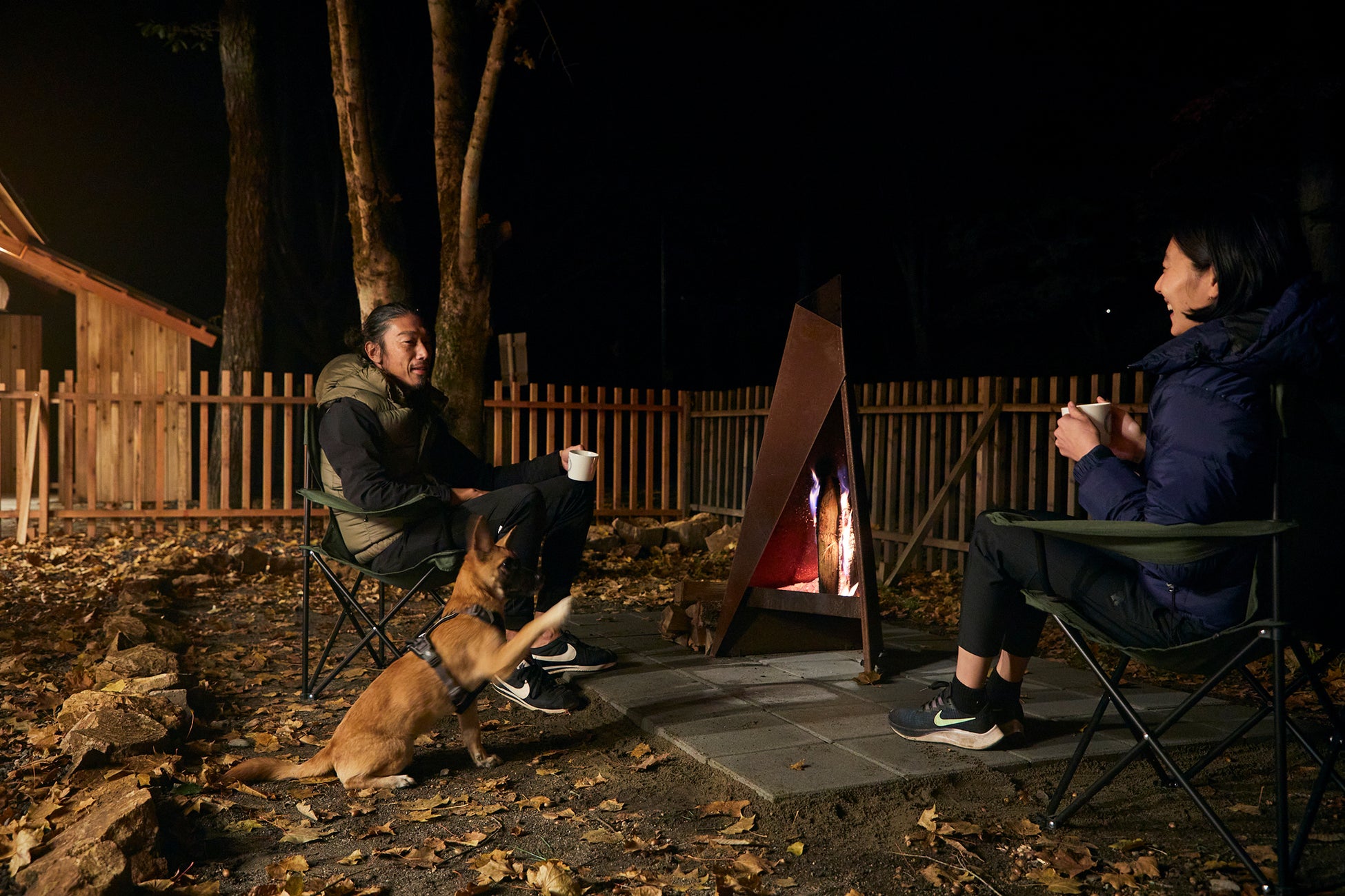 愛犬と焚き火タイム