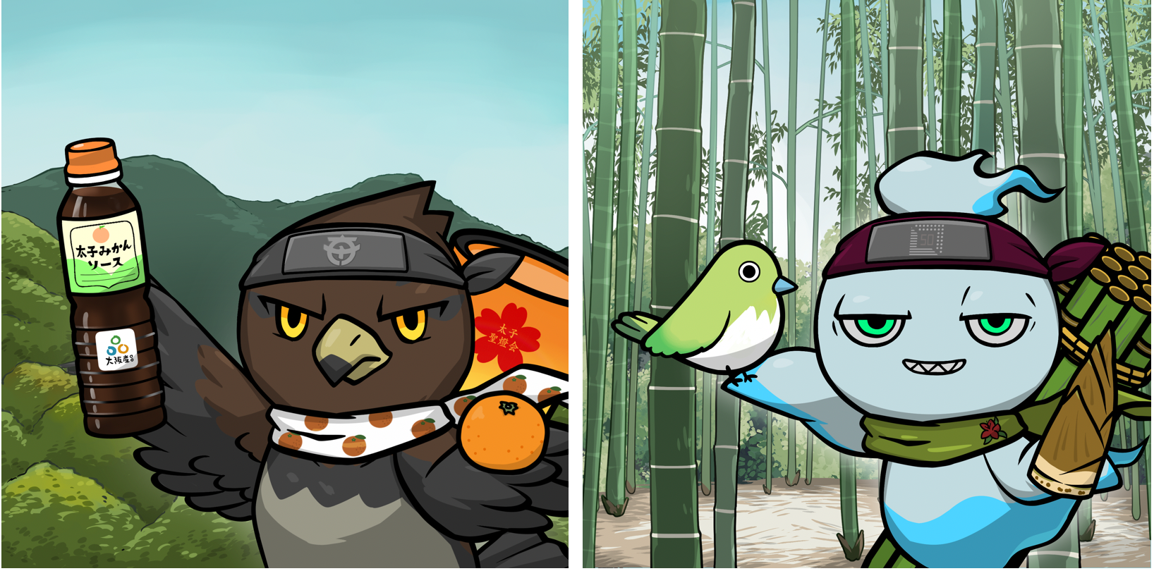 「太子町ふるさとCNP2022」及び「長岡京市ふるさとCNP2022」のNFTサンプル画像