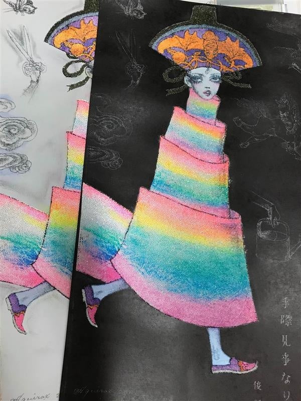 〈虹盗み〉72.8×42.2㎝。油性オフセット印刷+ビーズ加工。150,000円(税込み)