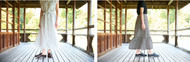 　　　　　ヒールレスでもワンピースを綺麗に　　　　　　　　　　　スカートと合わせても大人っぽい