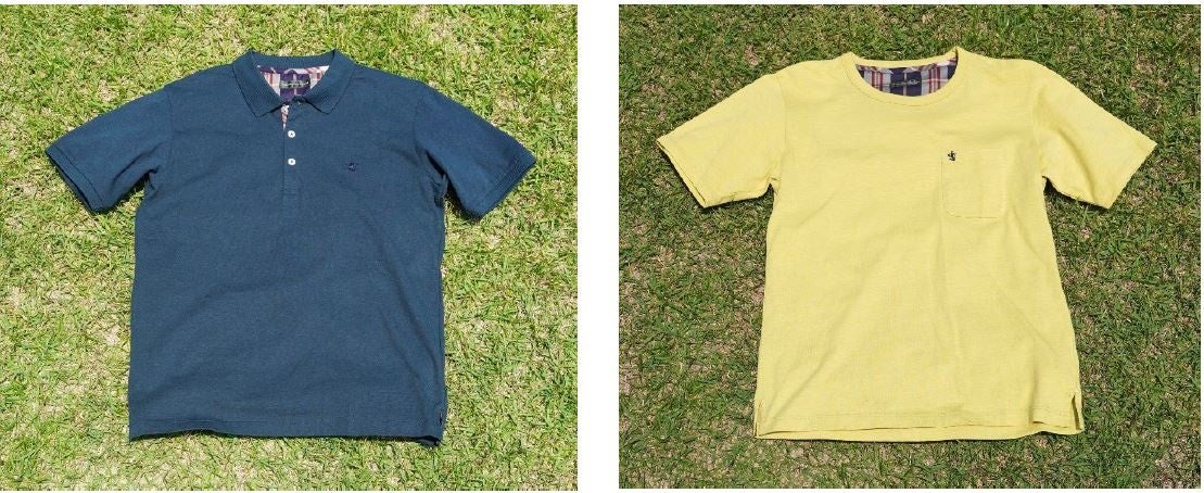 ［左］“Tea＋Wear”ポロシャツ　［右］“Tea＋Wear”Tシャツ