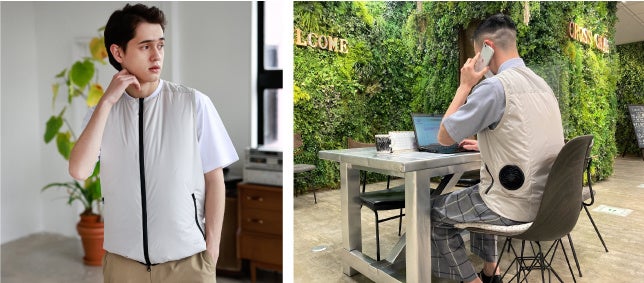 「空調服®」のシステムを採用した小型ファン付きのベスト