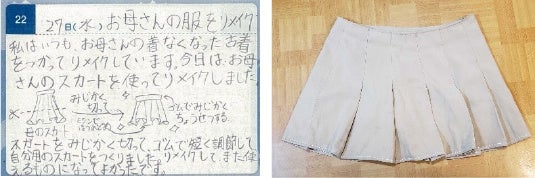 着られなくなったスカートをリメイクしたときの日記と実際のスカート