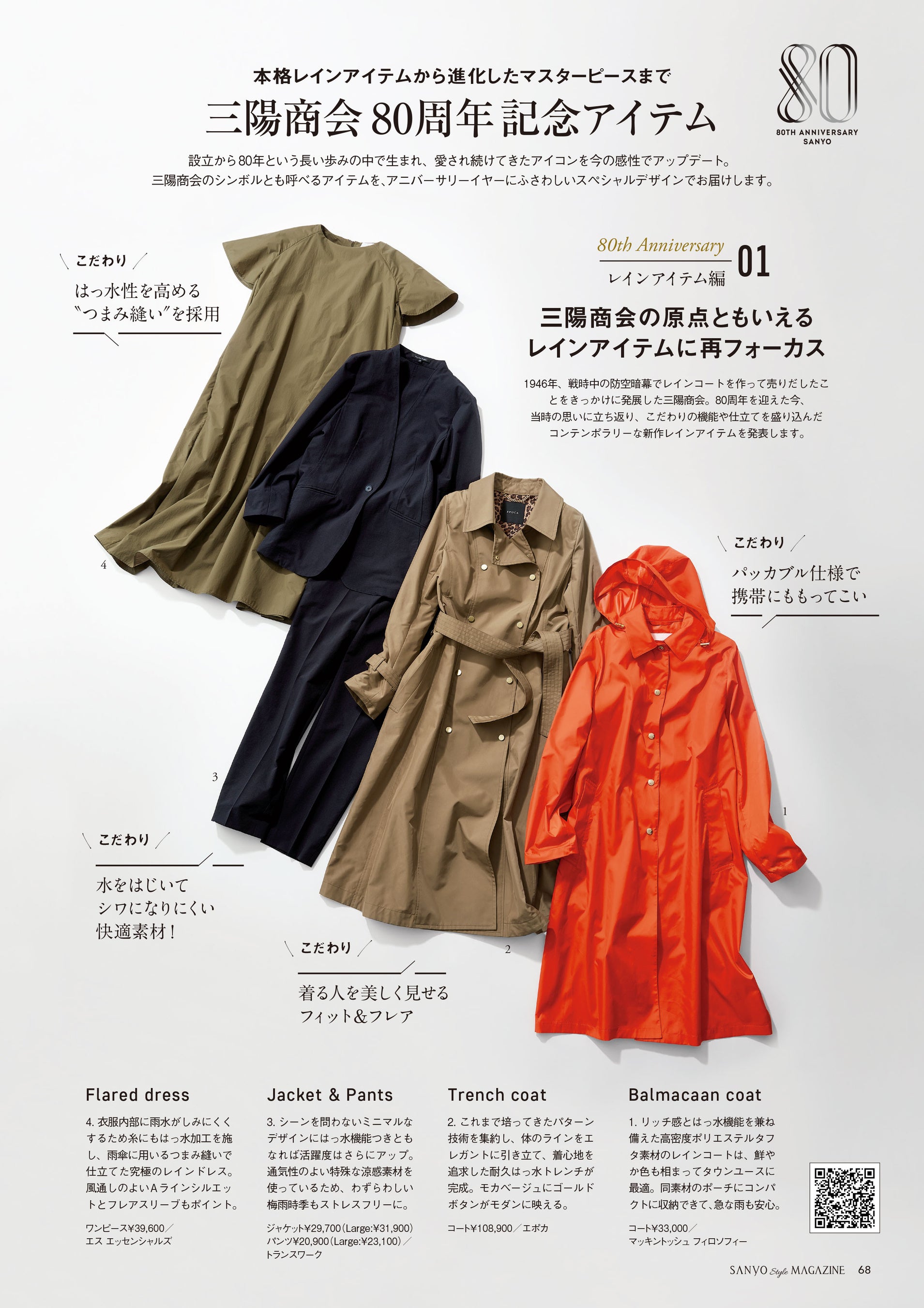 三陽商会の原点ともいえるレインアイテムに再フォーカスしたページ