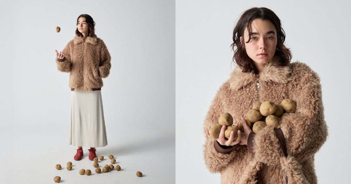 「ECOALF」、トウモロコシやジャガイモなど植物から生まれた次世代ファー「Bio Fur」のジャケットとバッグを発売