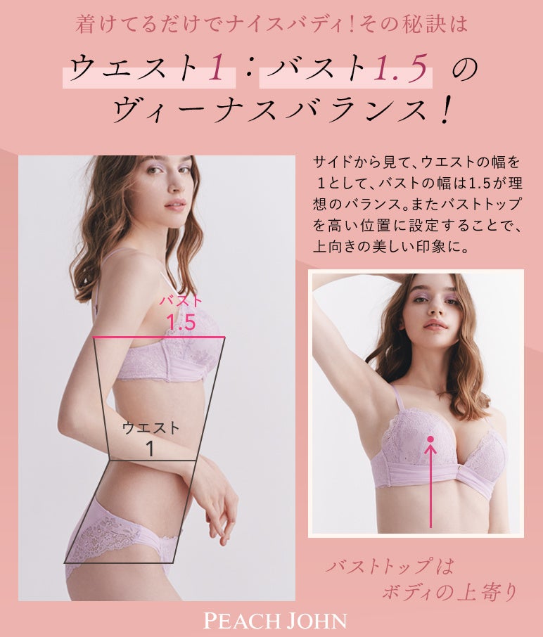 PEACH JOHNのNo.1※ヒットシリーズ「ナイスバディブラ」の人気デザイン