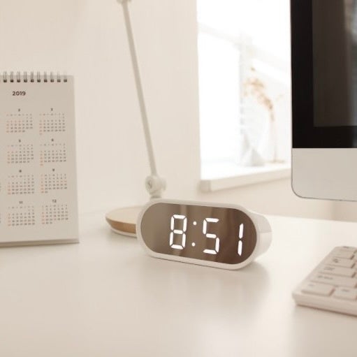 ポップ ミラー時計 ミニ(ホワイト)