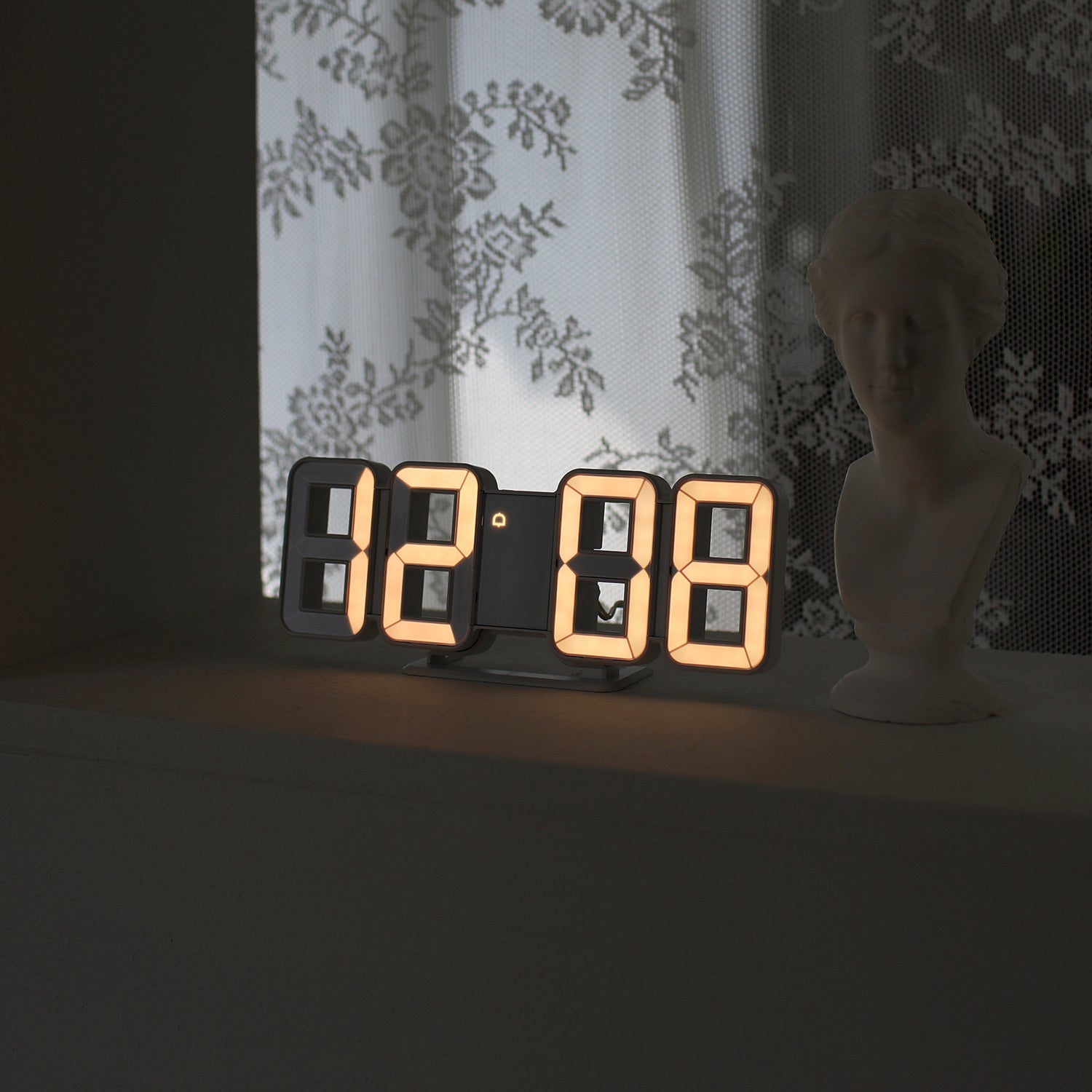 ピュアデュアルミニ LED時計(電球色)