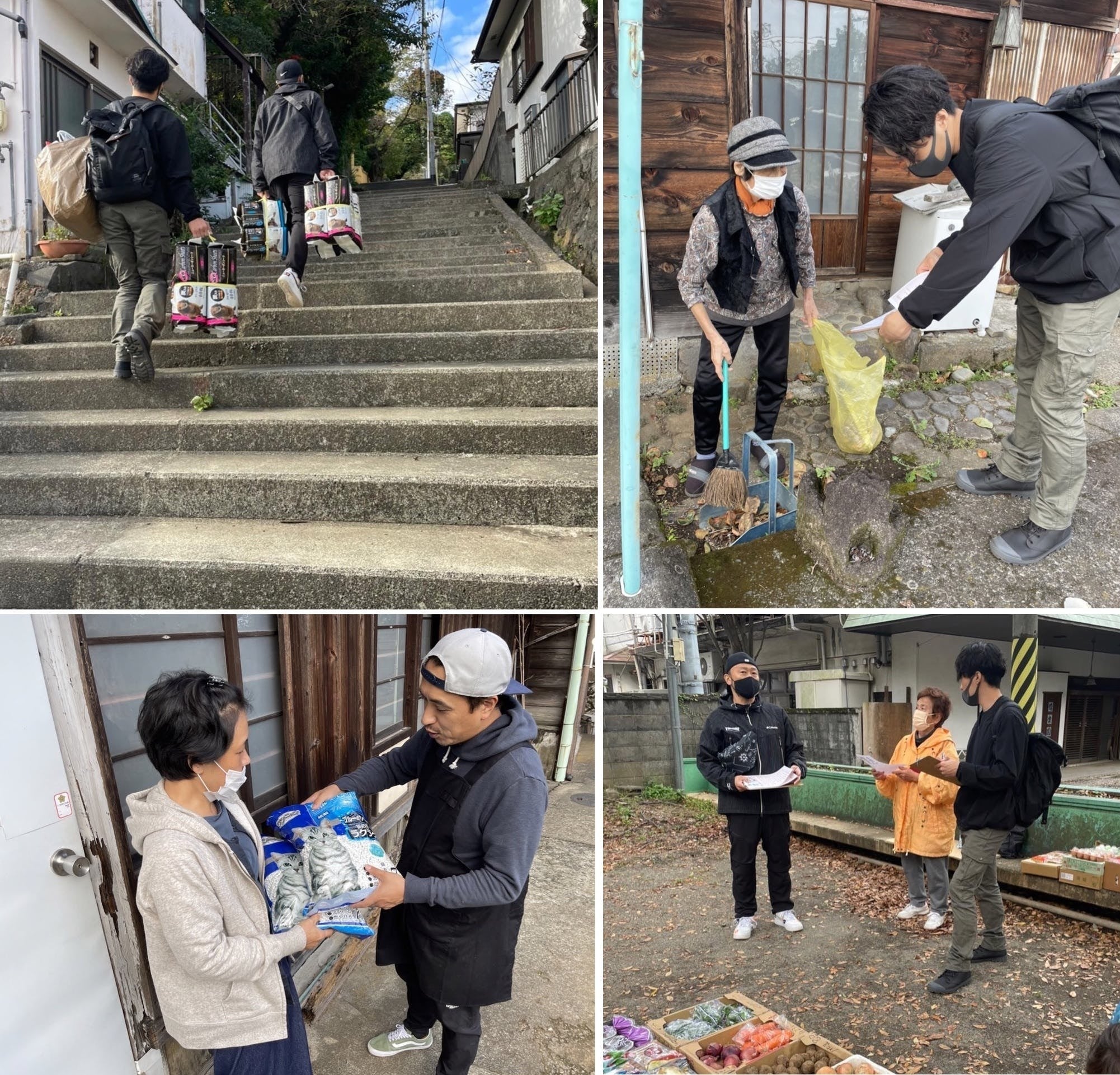 伊豆山地区でボランティア活動をするメンバーら